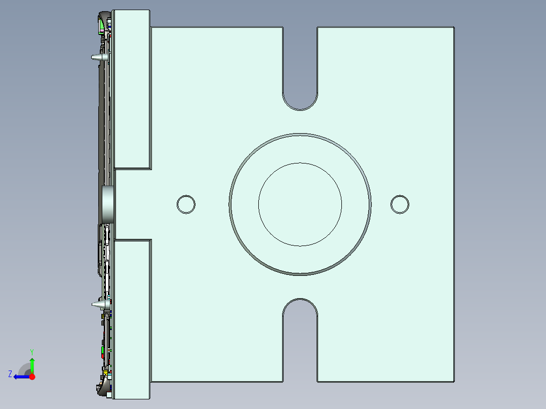 手机后盖铣内侧避位程序模型右视图
