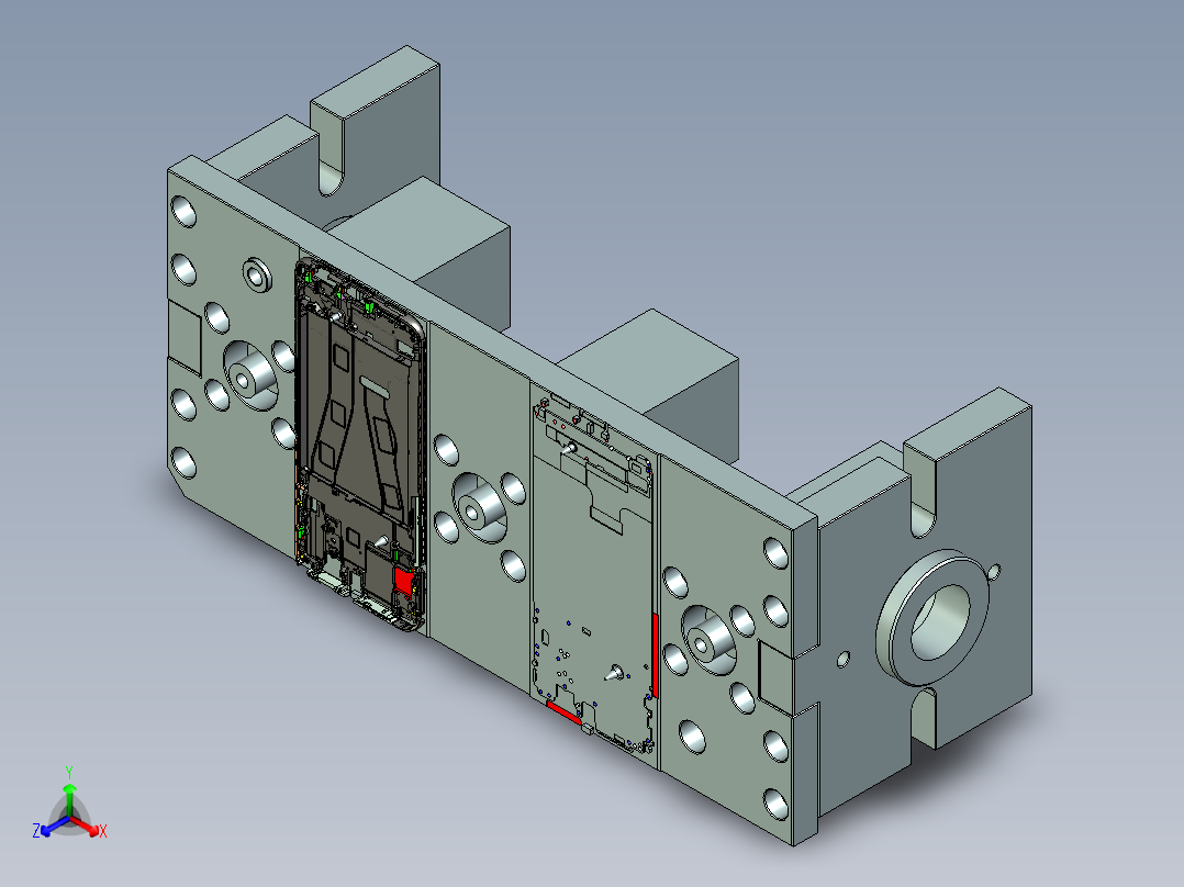 手机后盖铣内侧避位程序模型正等轴测图