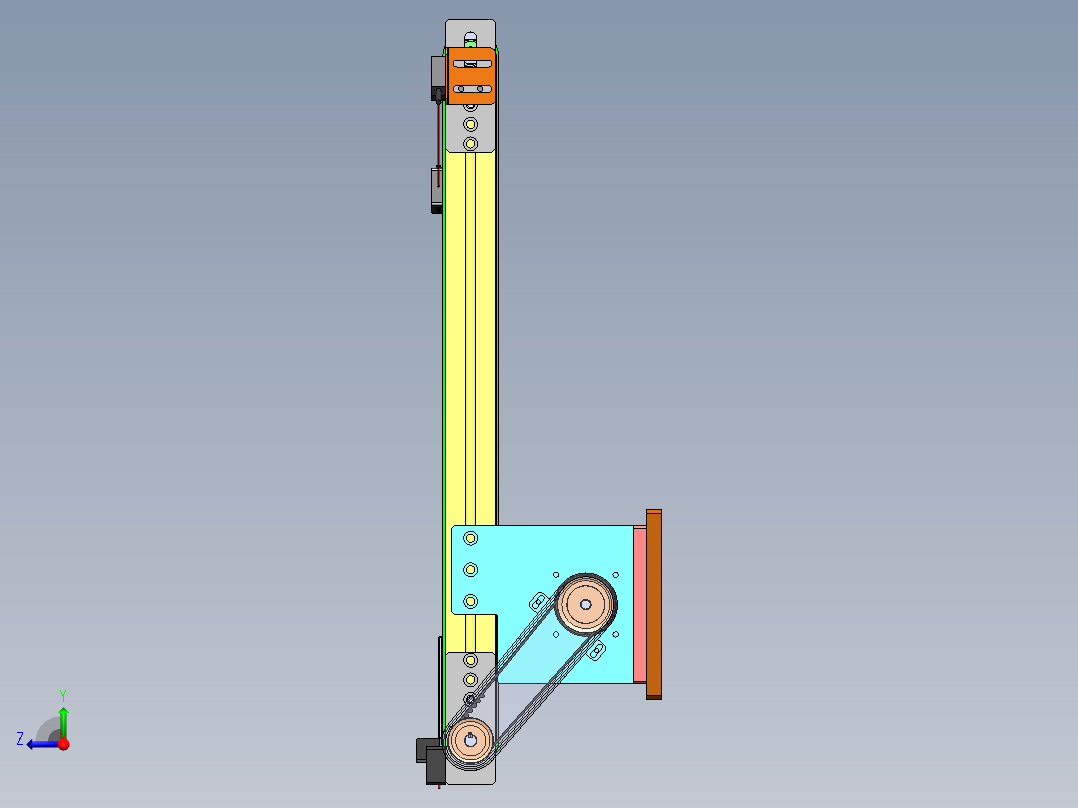 0.58米0.19米皮带机构右视图