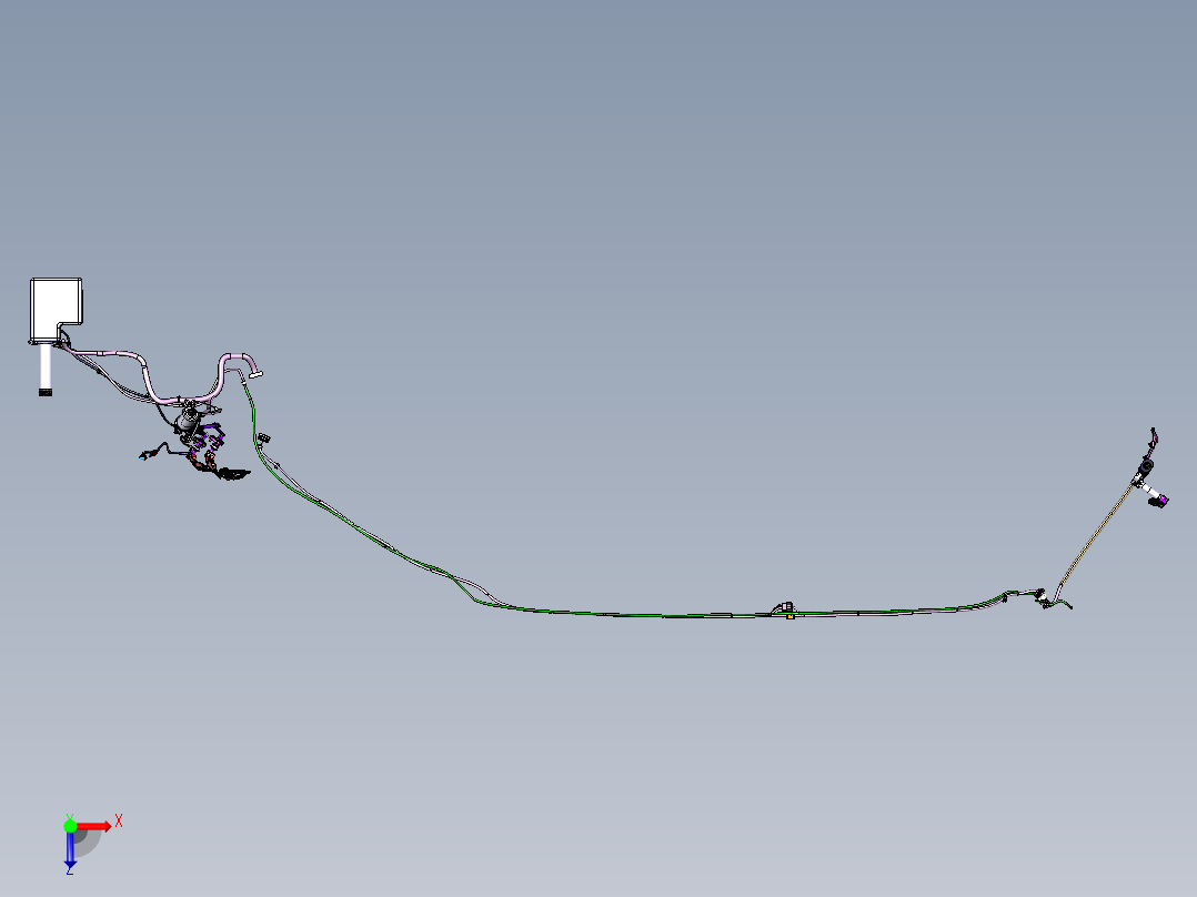 汽车前后雨刮系统及风窗清洗系统3D俯视图
