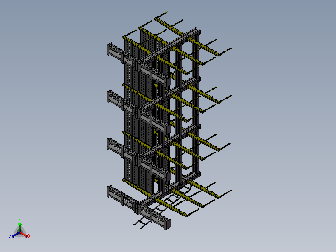 货架、悬吊架正等轴测图