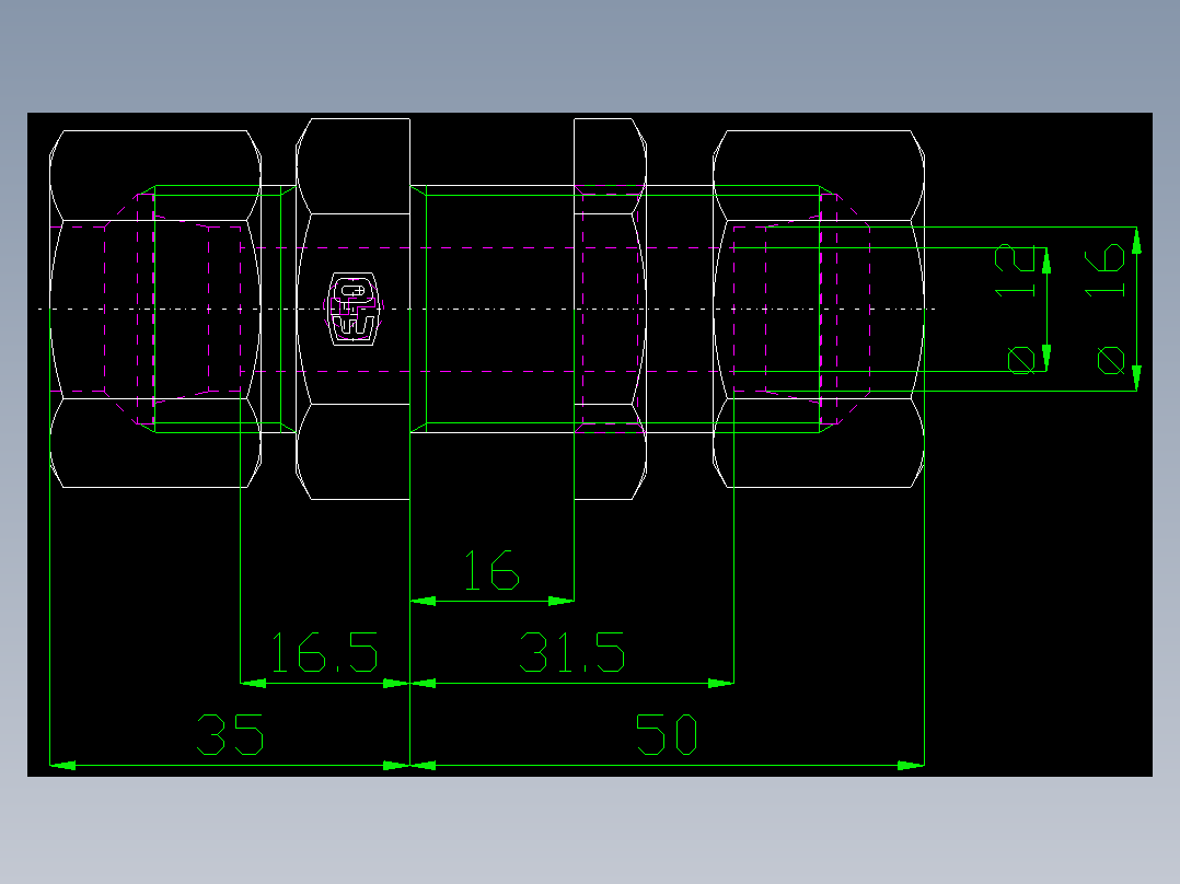 PARKER管接头EO Bulkhead union SV16ZS71(16)_front