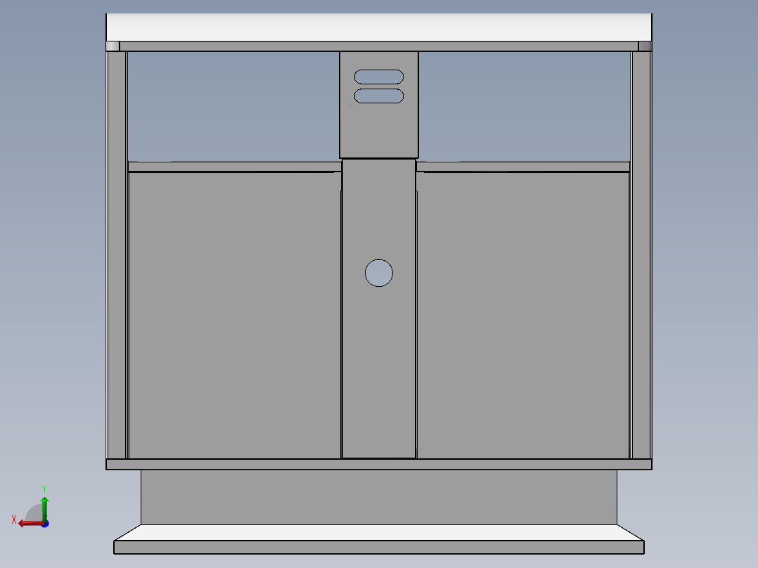 垃圾箱模型后视图