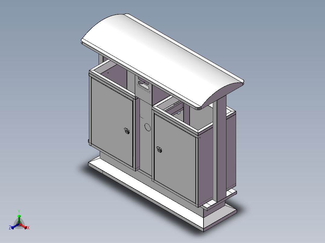 垃圾箱模型正等轴测图
