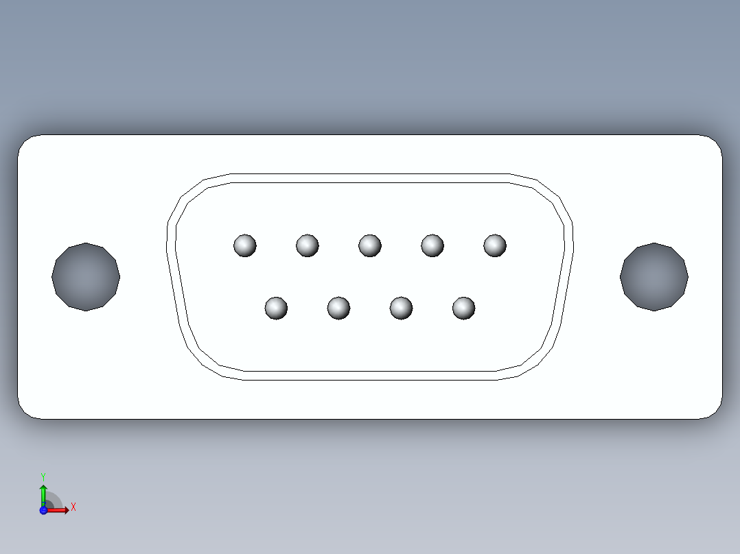 RS232 公头和公头前视图