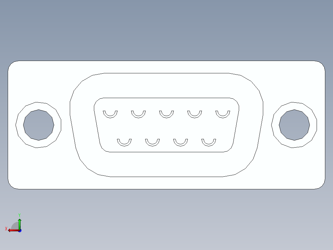 RS232 公头和公头后视图