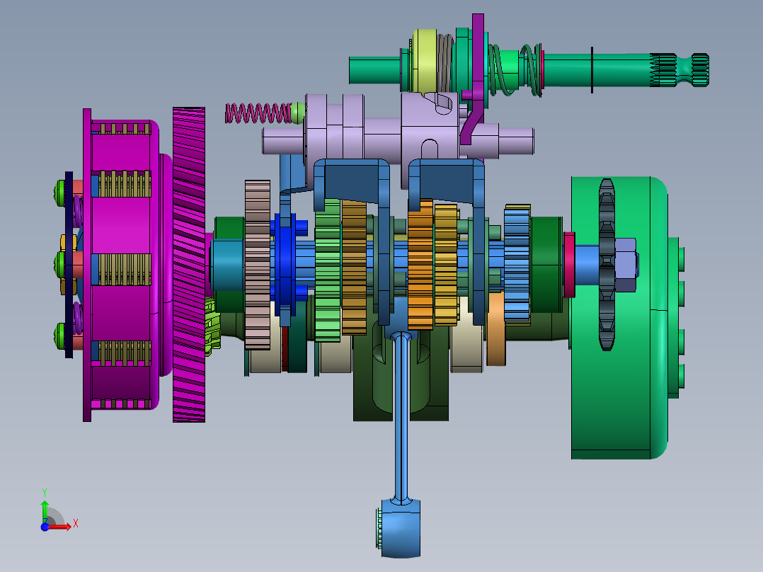 米纳雷利+P6变速齿轮箱内部结构 STEP格式前视图