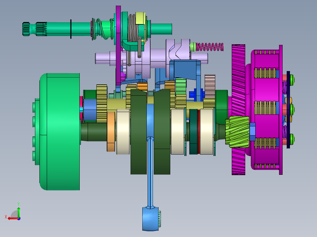 米纳雷利+P6变速齿轮箱内部结构 STEP格式后视图