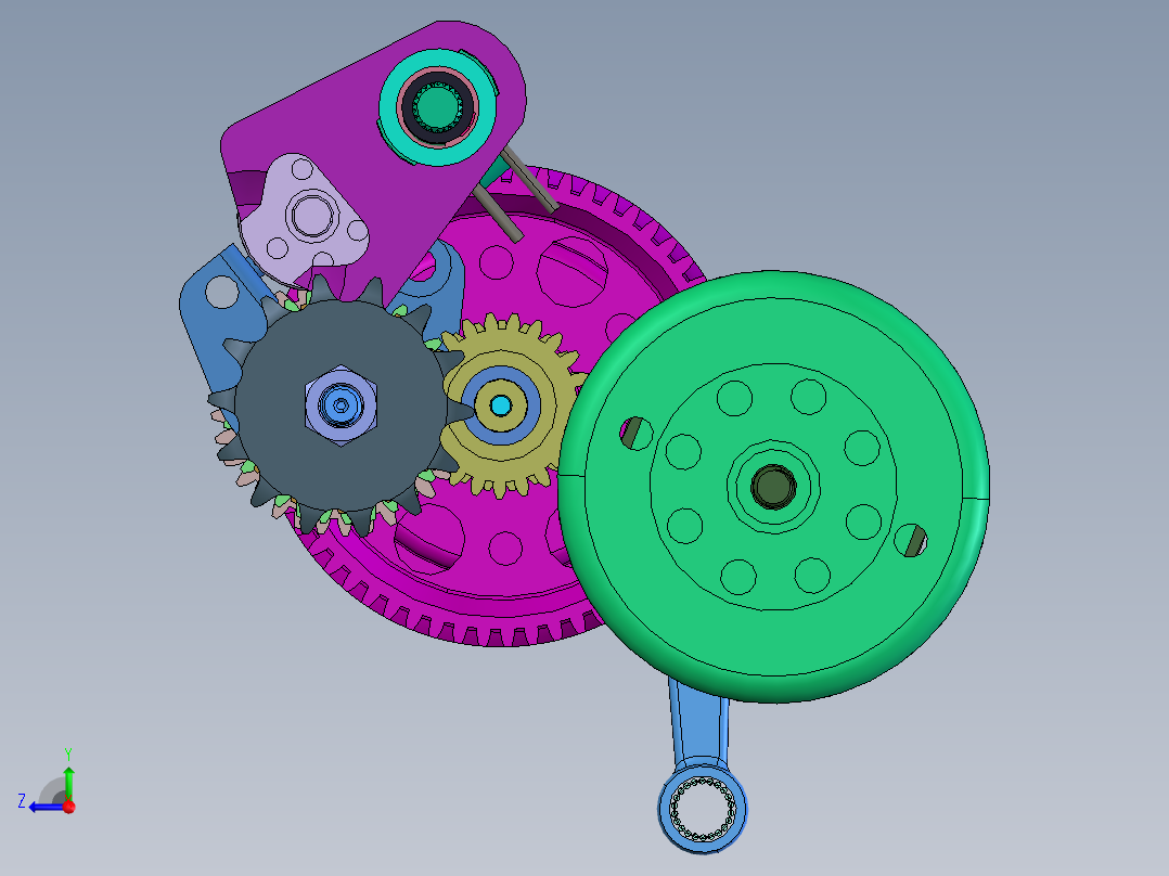 米纳雷利+P6变速齿轮箱内部结构 STEP格式右视图