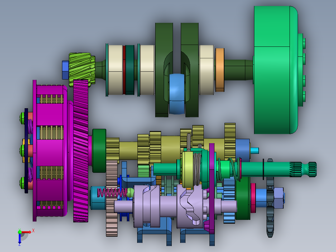 米纳雷利+P6变速齿轮箱内部结构 STEP格式俯视图