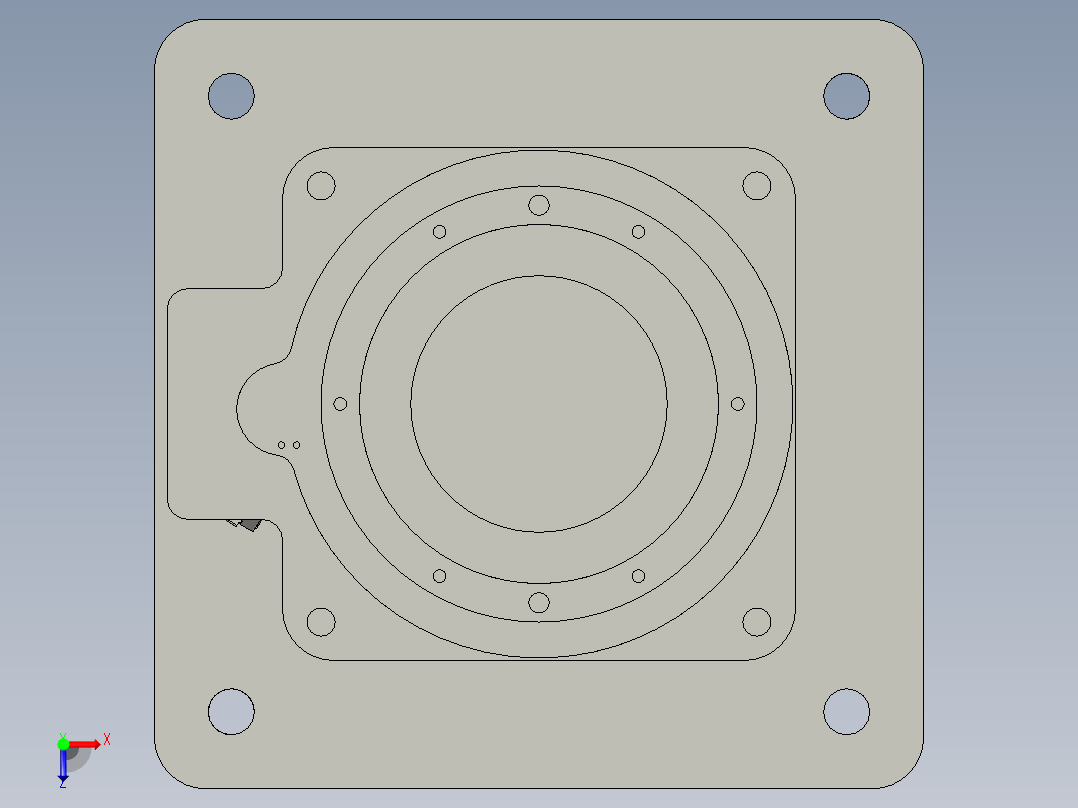 水平回转机构俯视图