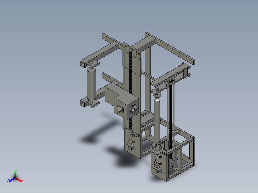 高效纺织纱线缠绕设备正等轴测图
