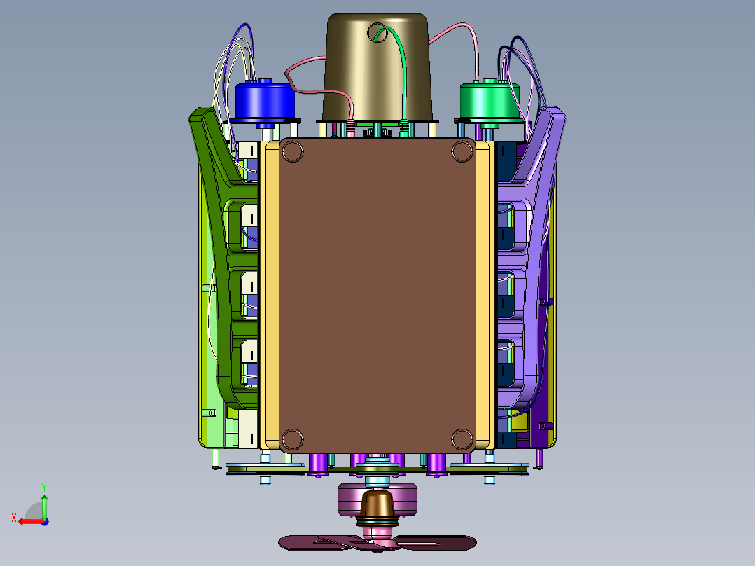 金属拼装模型动力机械结构后视图