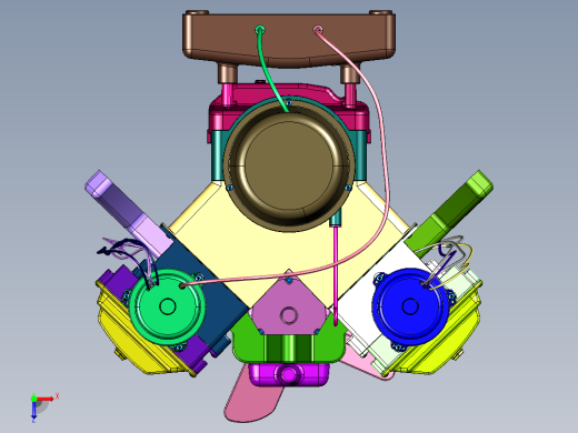 金属拼装模型动力机械结构俯视缩略图