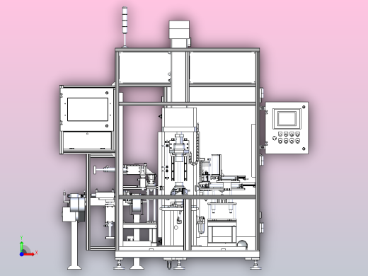 汽车前转向节压装机3D图纸前视缩略图
