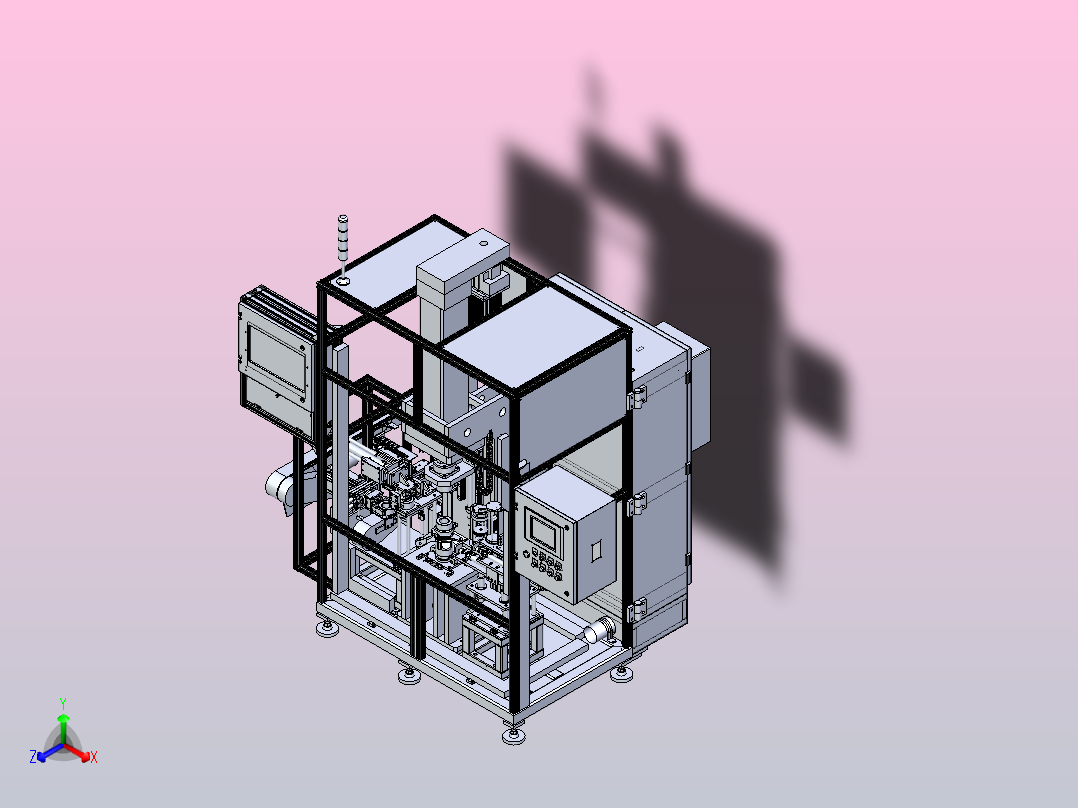 汽车前转向节压装机3D图纸正等轴测图