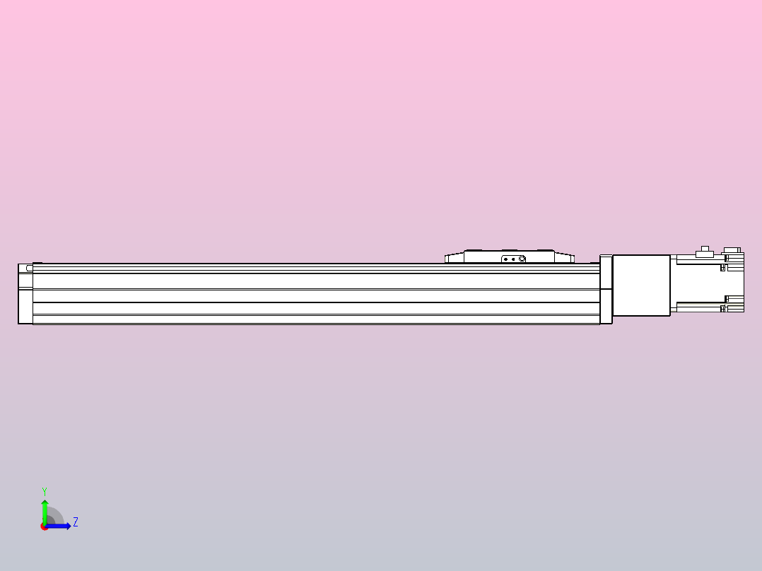 滚珠丝杠直线轴内置导轨TPA-GCR-80-1610C-L400-M-M40-N3左视图