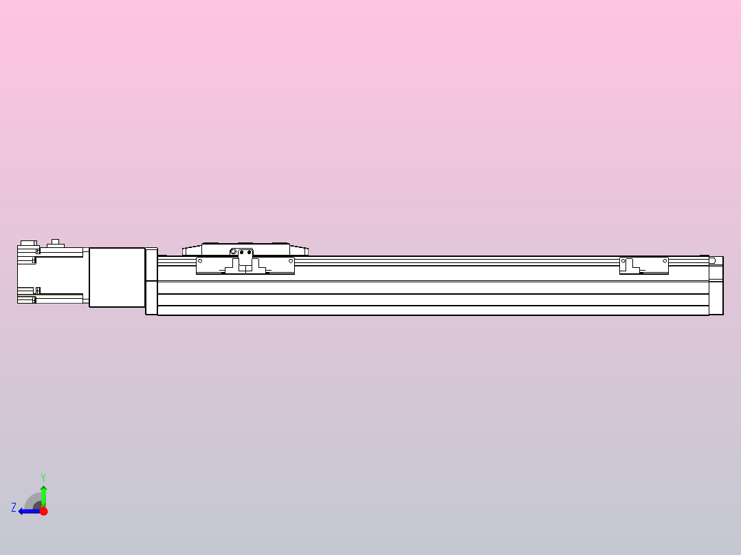 滚珠丝杠直线轴内置导轨TPA-GCR-80-1610C-L400-M-M40-N3右视图