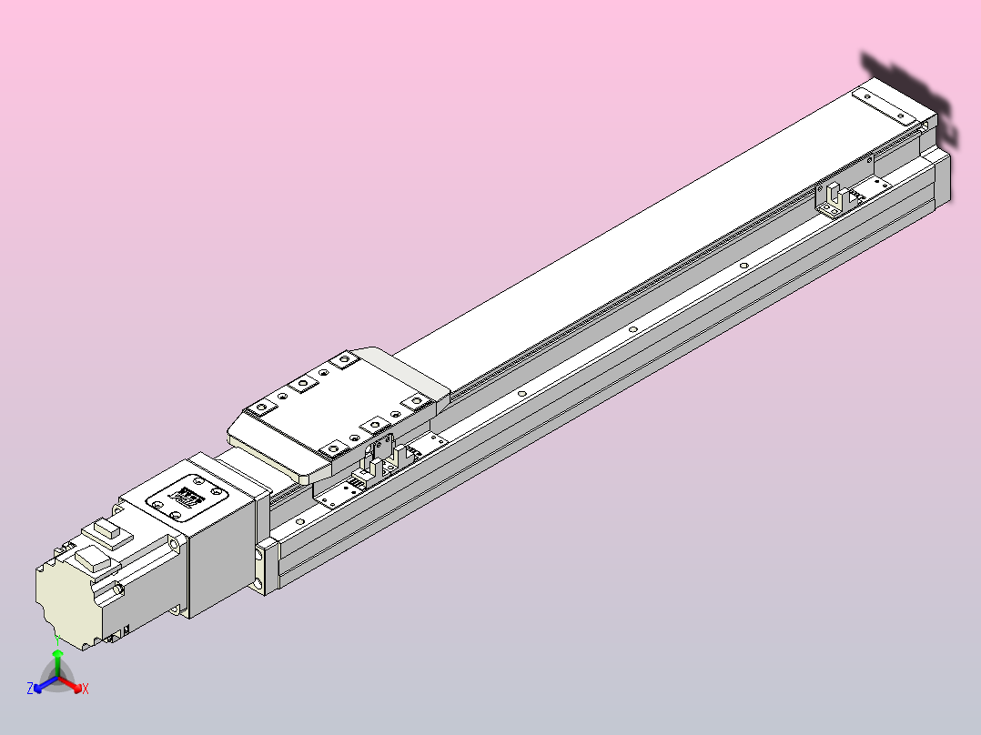 滚珠丝杠直线轴内置导轨TPA-GCR-80-1610C-L400-M-M40-N3正等轴测图