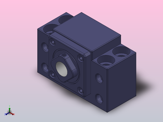 LBK固定侧[LBK10-E]轴承固定座，轴承座，丝杠支座正等轴测缩略图