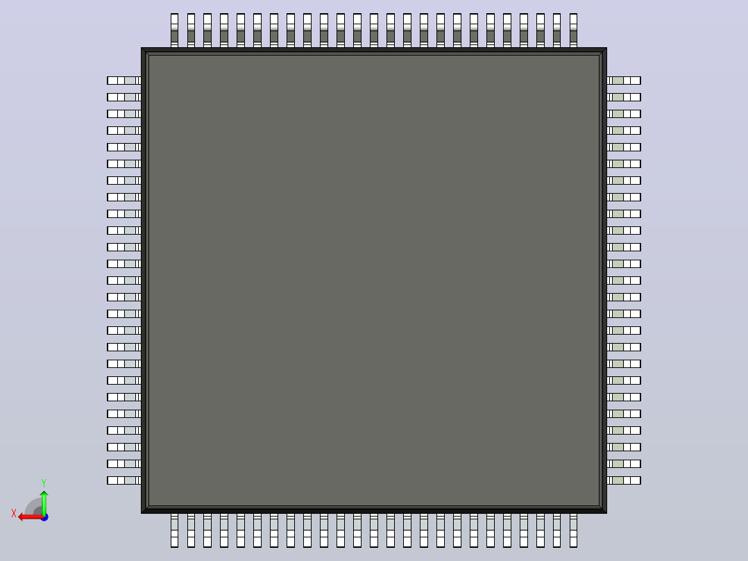 QFP 封装（四方扁平封装）QFP50P1600X1600X160-101N后视图