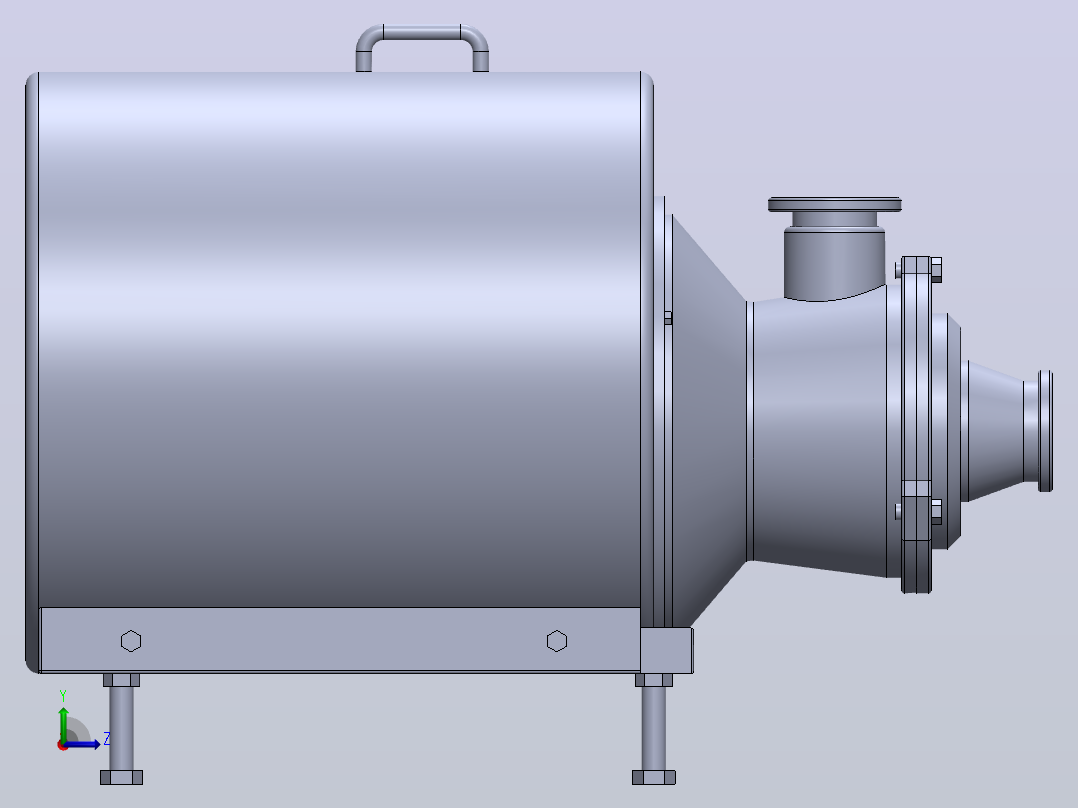 SFZB-2020卫生型自吸泵[SFZB-2020-11 A(ISO卡箍)]左视图
