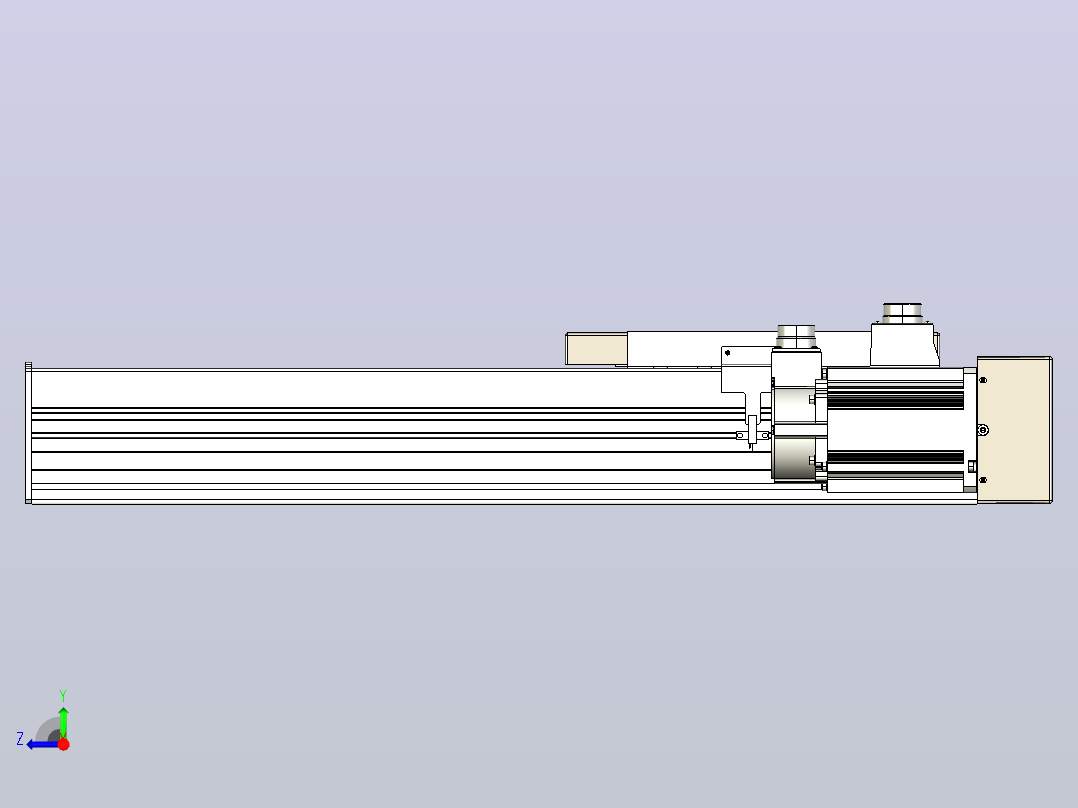 滚珠丝杠直线轴带导轨全封闭TPA-HCR-220D-3210C-L400-ML-Y-P1K-N3右视图