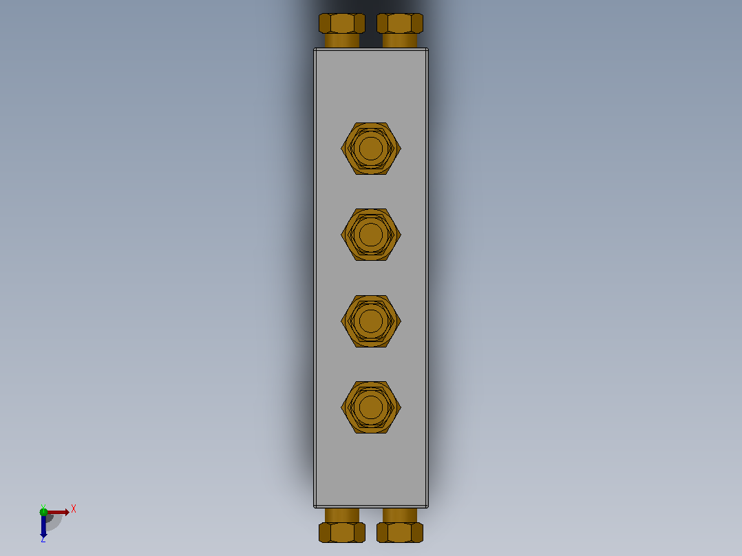 DM-A型定量油气混合分配器及油路配置图[DM-4A]俯视图