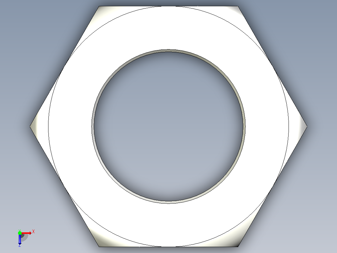 薄锁紧螺母-包含所有配置的Solidworks零件文件俯视图