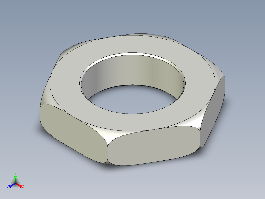 薄锁紧螺母-包含所有配置的Solidworks零件文件正等轴测图