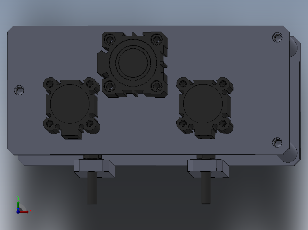 喷气管总成装电磁阀之前测气密性工装前视图