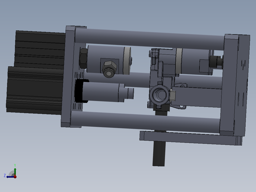 喷气管总成装电磁阀之前测气密性工装右视图