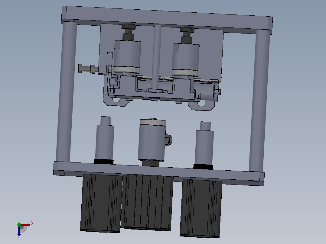 喷气管总成装电磁阀之前测气密性工装俯视图