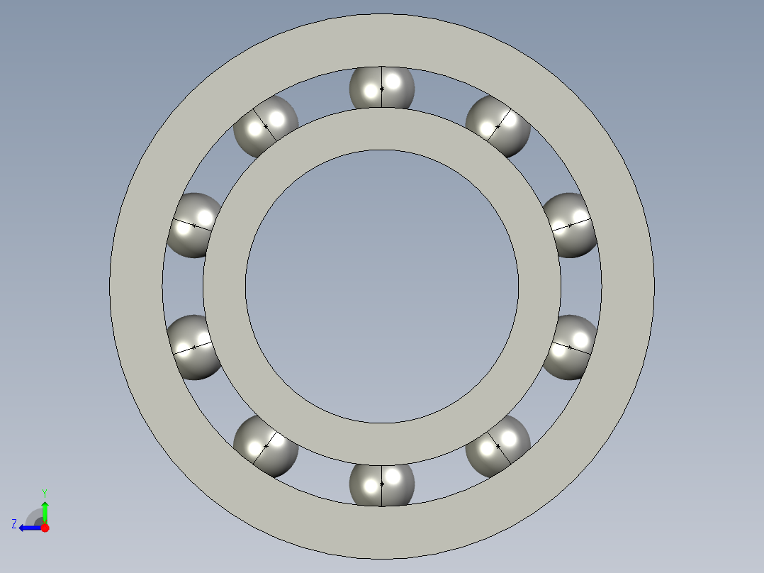 基于有限元法的滚动轴承结构和模态分析与研究(说明书+模型+分析图片)右视图