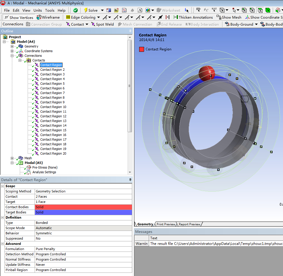 基于有限元法的滚动轴承结构和模态分析与研究(说明书+模型+分析图片)