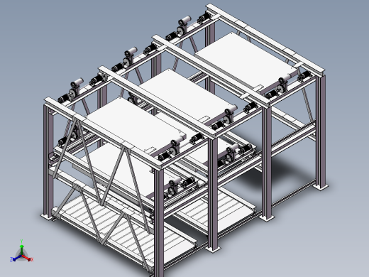 三层三列式升降横移立体车库（CAD工程图）H137参考资料设计素材