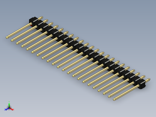 彩色公头100mil（2.54mm）系列-DS1021_black_1x22p_100mil_Type5_rev1.0