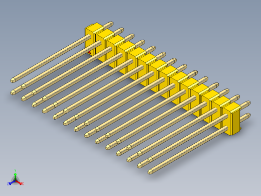 彩色公头100mil（2.54mm）系列-DS1021_yellow_2x14p_100mil_Type19_rev1.0