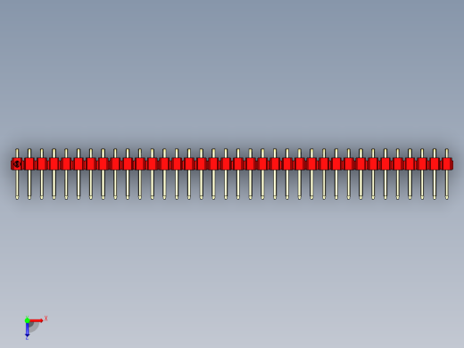 彩色公排针 100mil 2.54mm 系列-DS1022_red_1x36p_100mil_TypeD_rev1.0俯视缩略图
