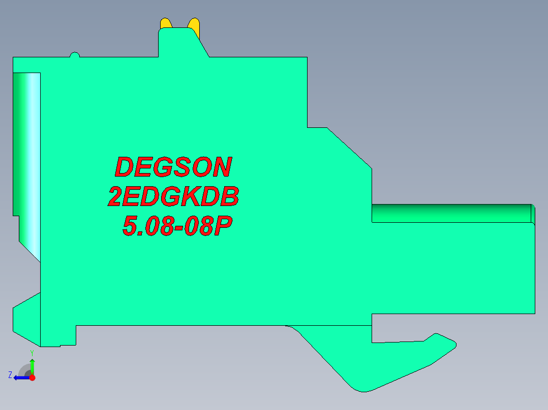 DEGSON 2EDG 系列 5.08mm 可插拔接线端子组-2EDGKDB-5.08-08P-14-00AH右视图