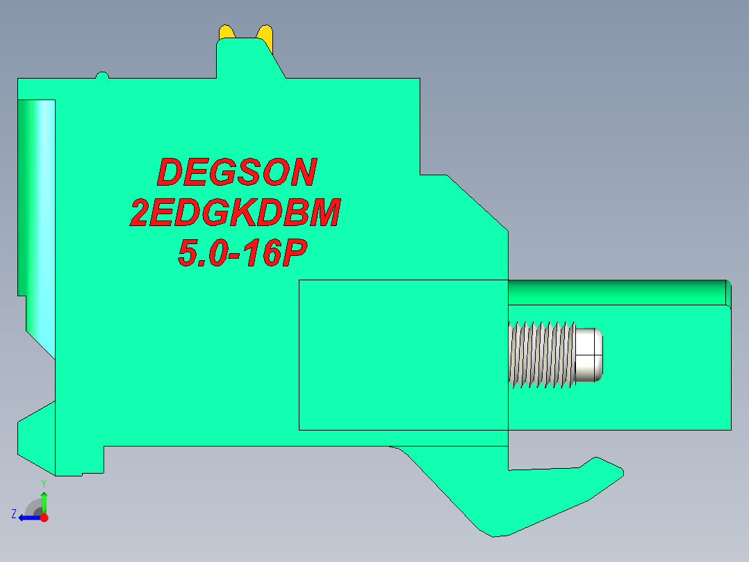 DEGSON 2EDG（M） 系列 5.0mm 螺丝锁紧可插拔接线端子组-2EDGKDBM-5.0-16P-14-00AH右视图