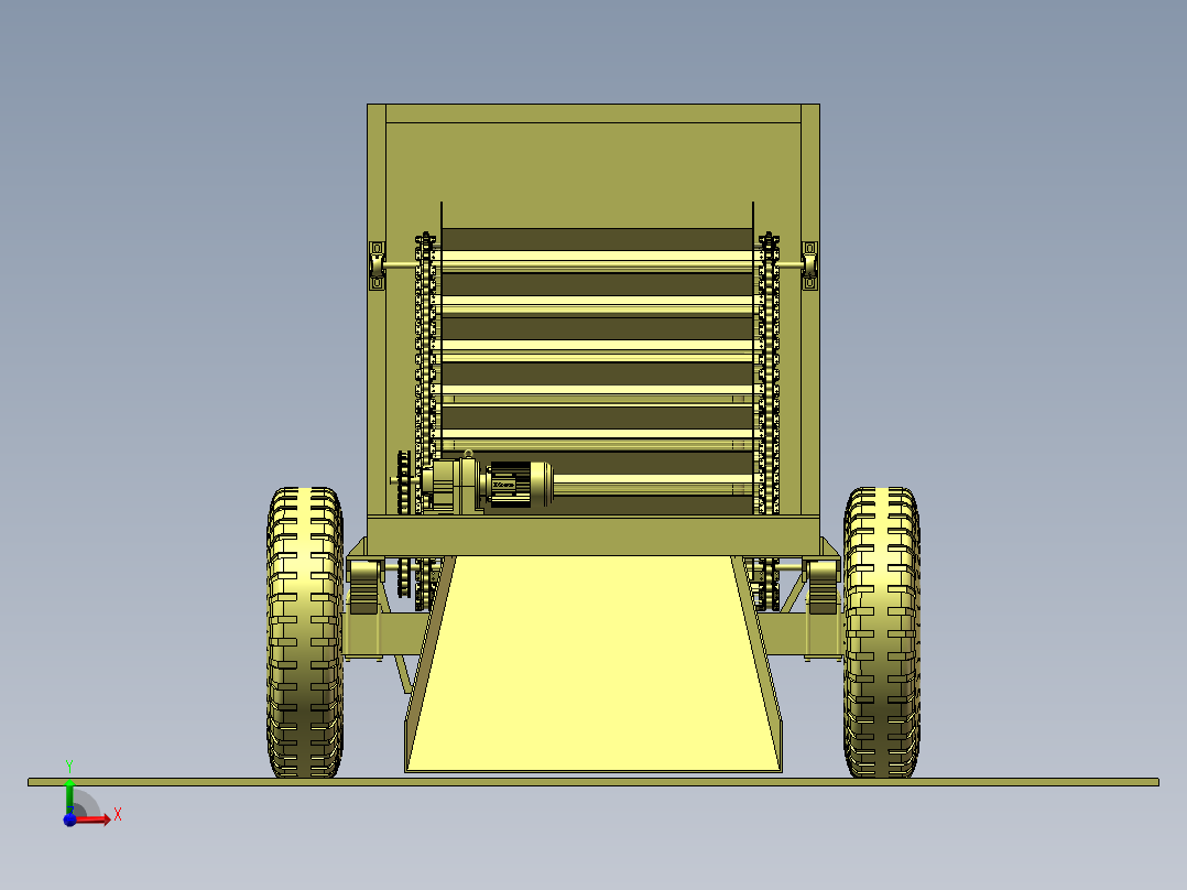 沙滩垃圾清理机前视图