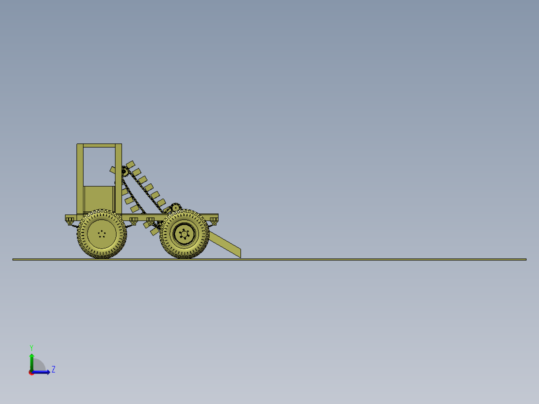 沙滩垃圾清理机左视图