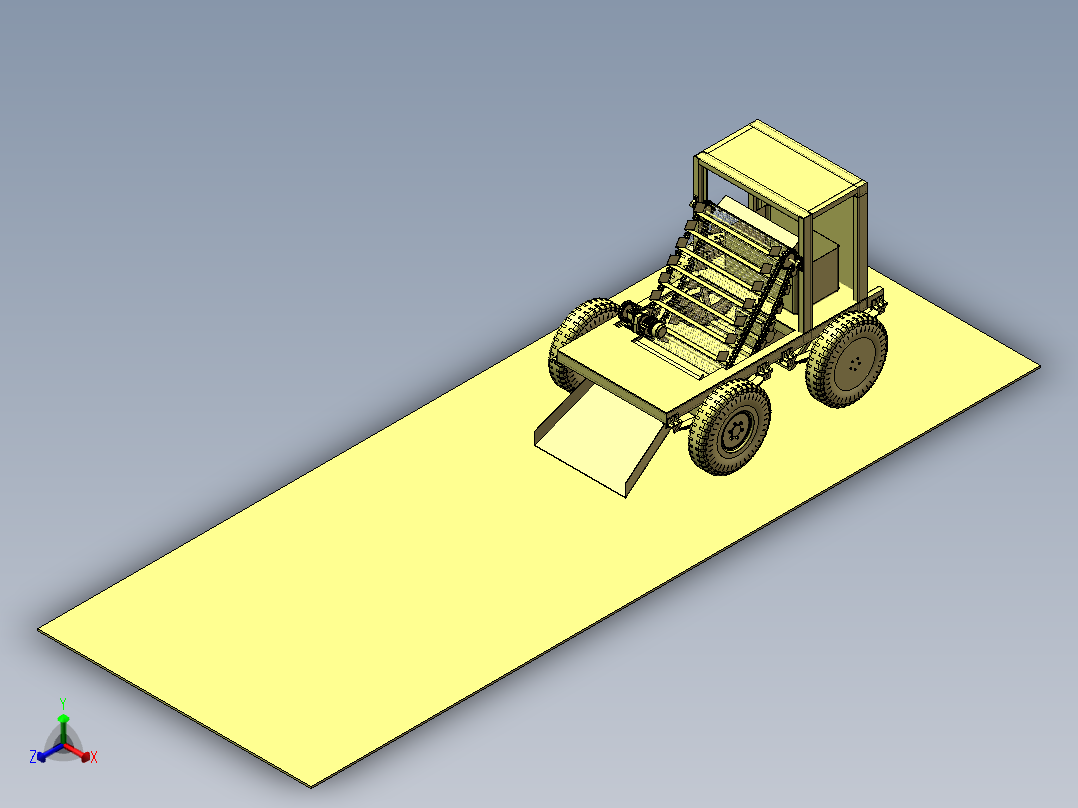 沙滩垃圾清理机正等轴测图