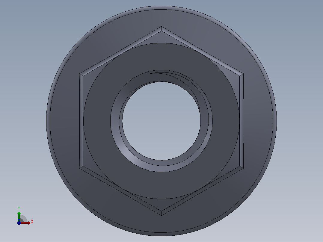 公制法兰螺母-FN M5x0.8.SLDPRT前视图