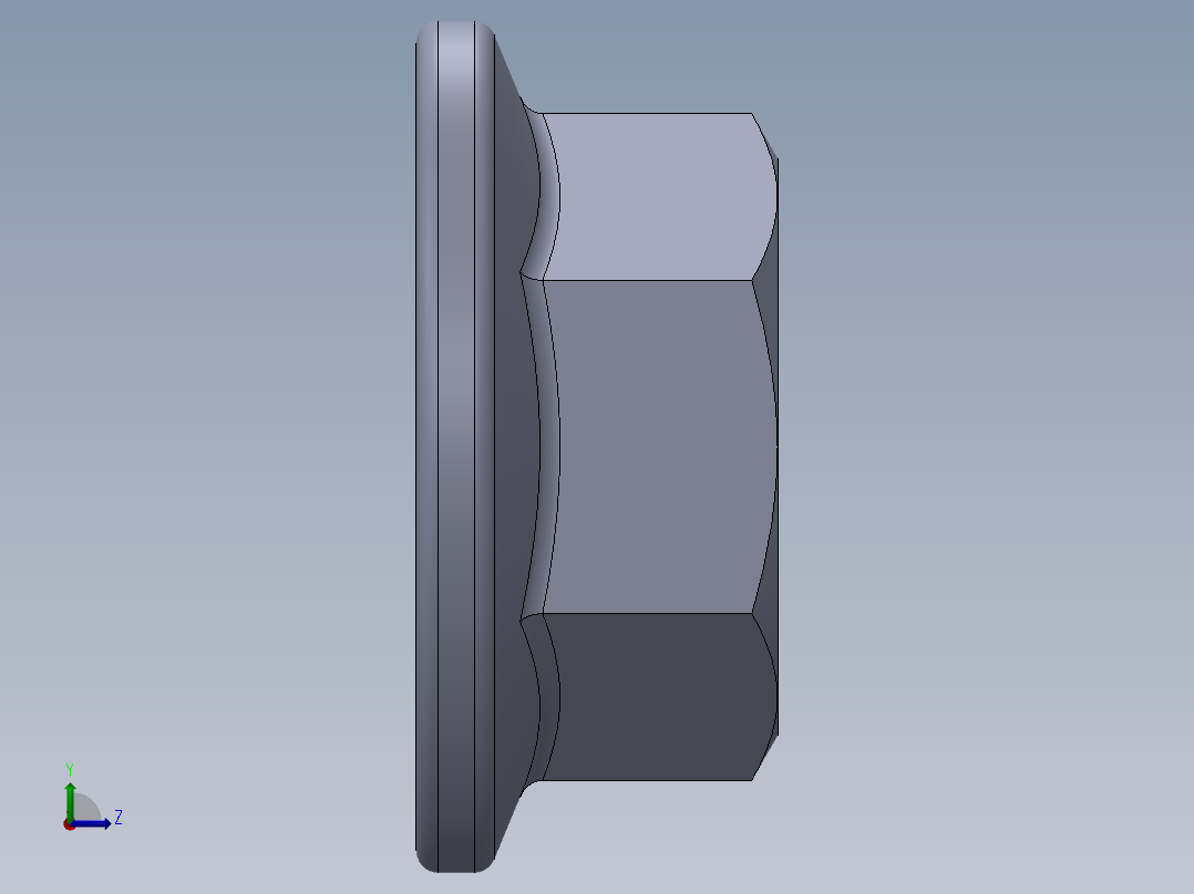 公制法兰螺母-FN M5x0.8.SLDPRT左视图