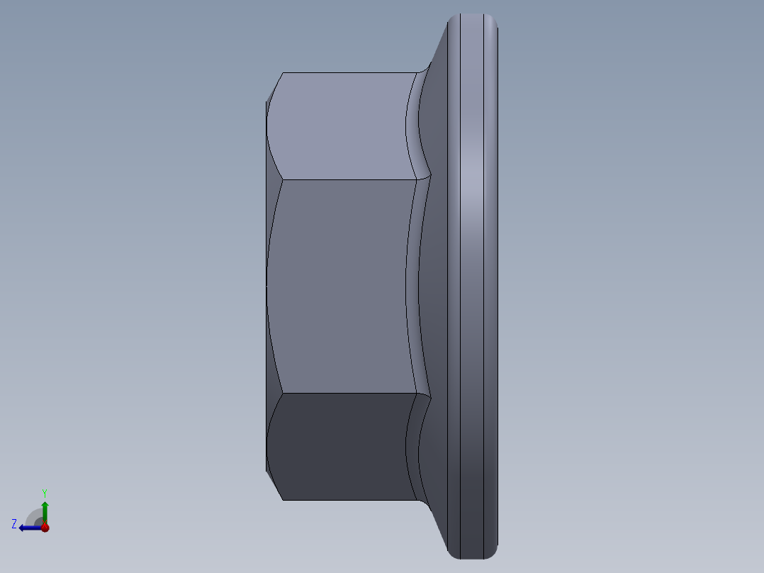 公制法兰螺母-FN M5x0.8.SLDPRT右视图
