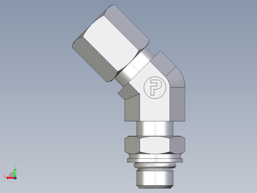 卡套式工业通用硬管接头EO_Adjustable_locknut_45_deg_elbow_VEE06ZLMORCF后视缩略图