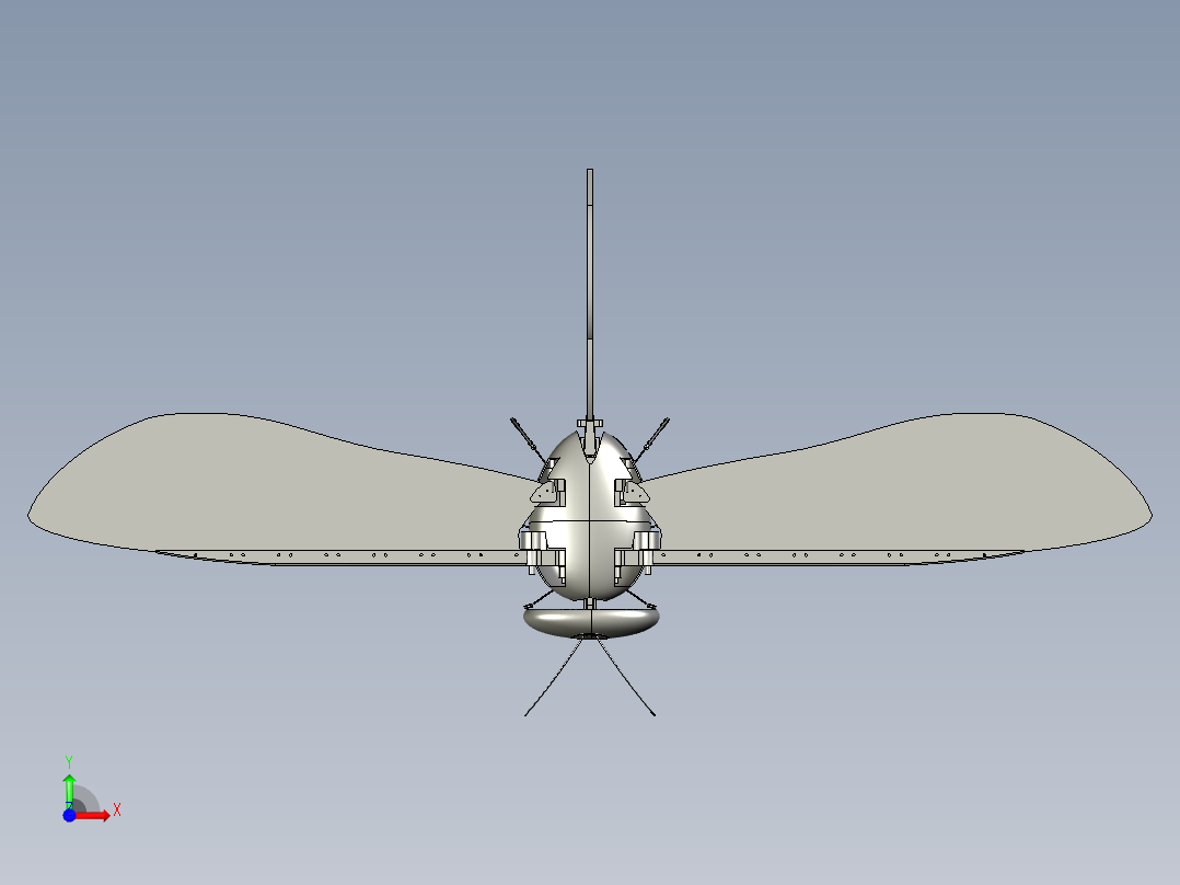 黄蜂扑翼机机械前视图
