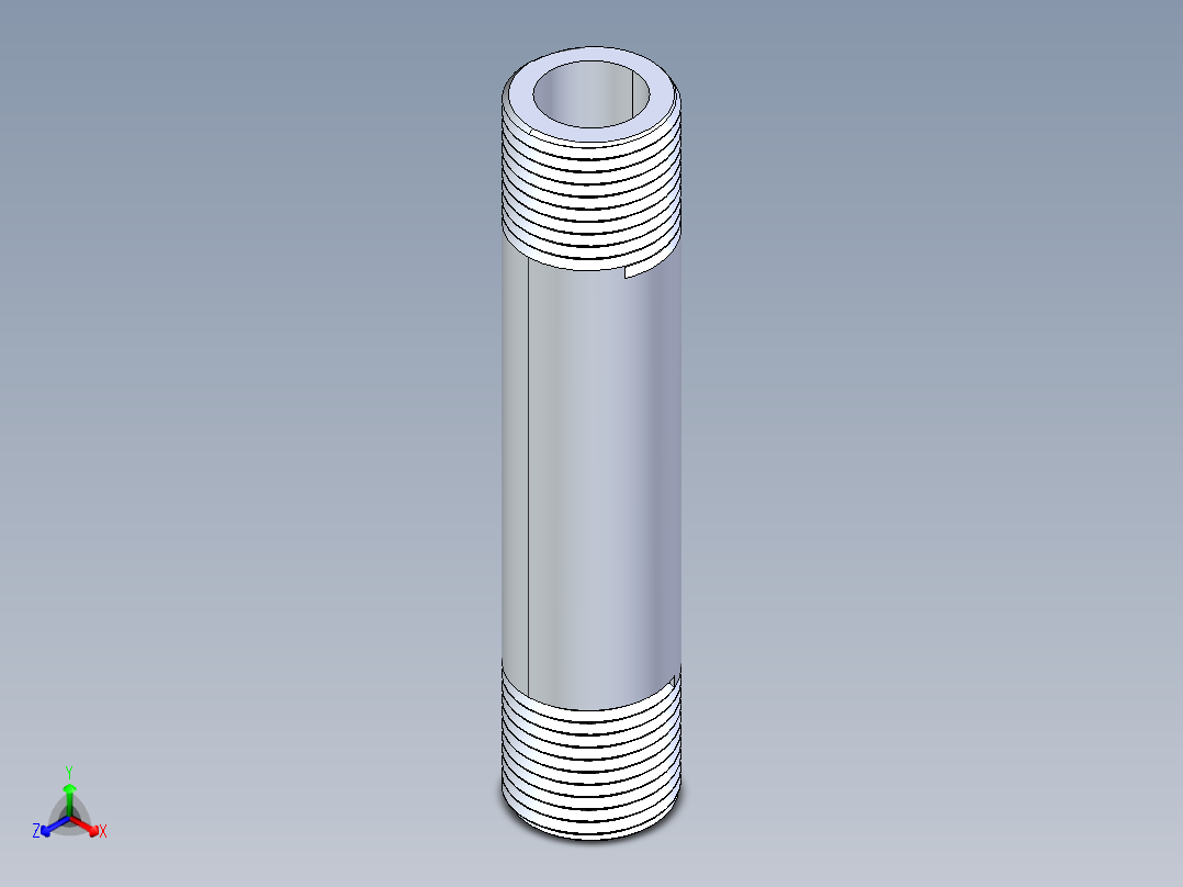 CPVC管件33-Sch80_Nipple_MPTxMPT_9861-082_0.5in x 4in主视图